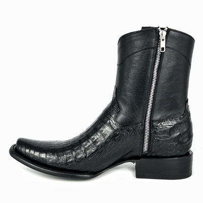 EDGAR BROWN CROCODILE BOOTS 