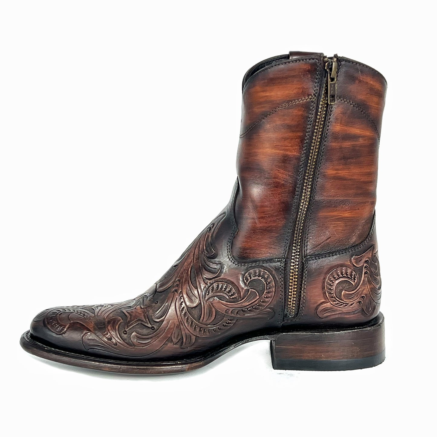 CARLO BROWN PITON BOOTS 