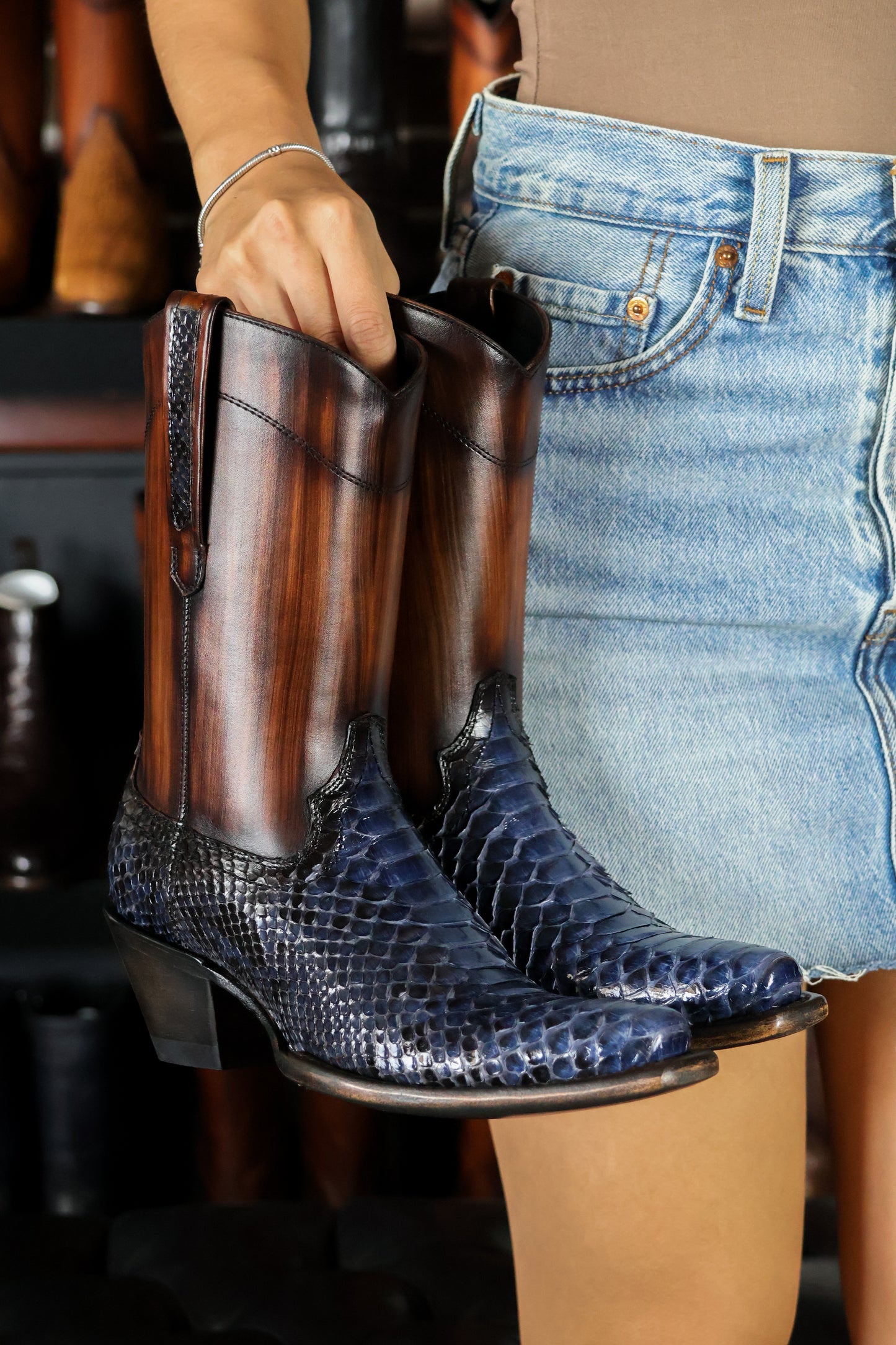 EMMA BROWN PITON BOOTS 