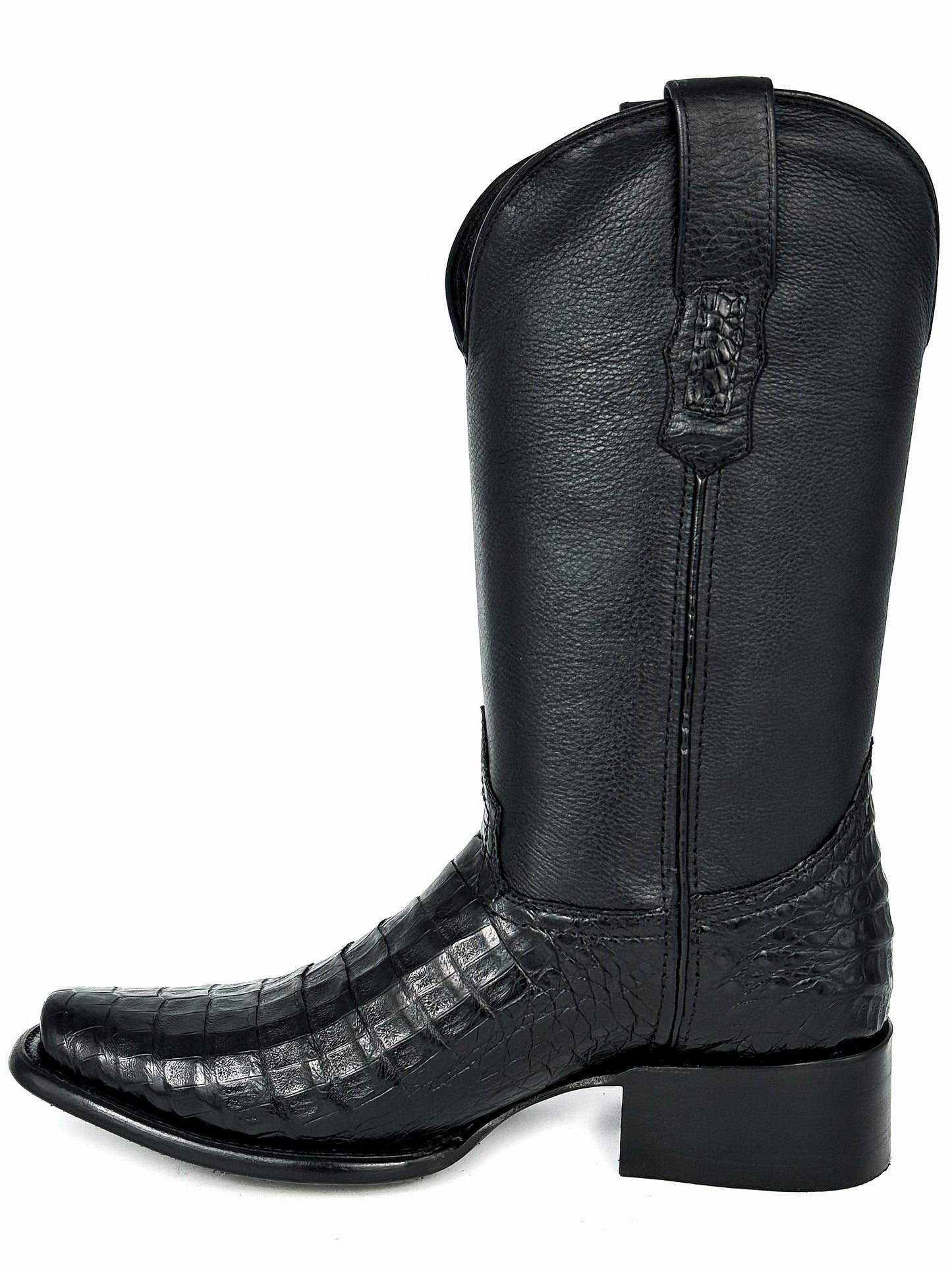 EDGAR BROWN CROCODILE BOOTS 