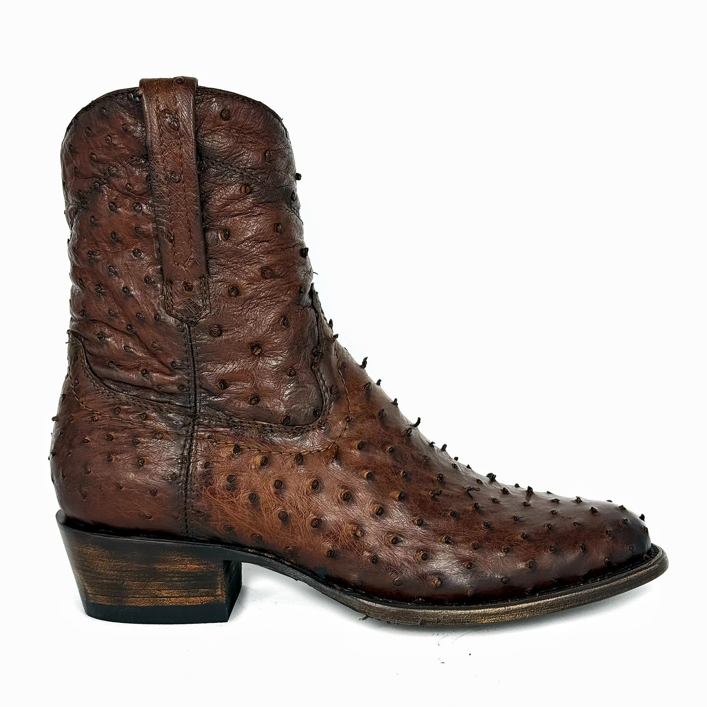 EMMA BROWN FULL AVESTRUZ BOOTS OVAL