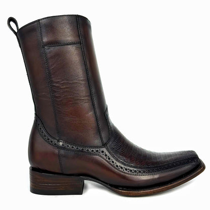 DARK BROWN FLORETA LIZARD BOOTS DUBAI