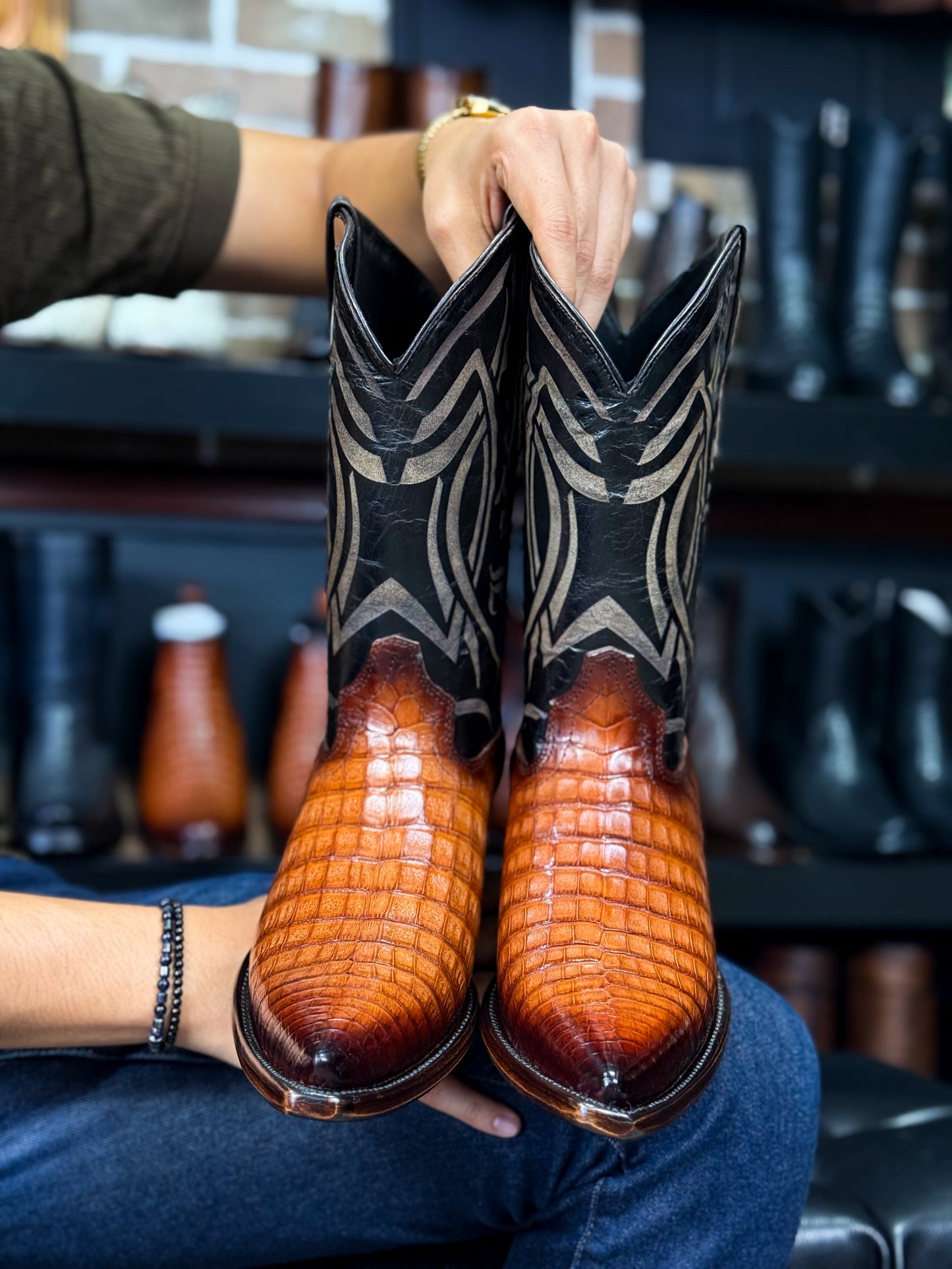 EMMA BROWN PITON BOOTS 