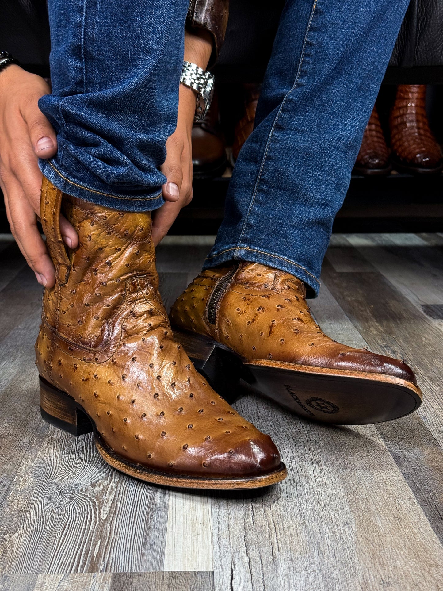 EMMA FULL AVESTRUZ BOOTS OVAL