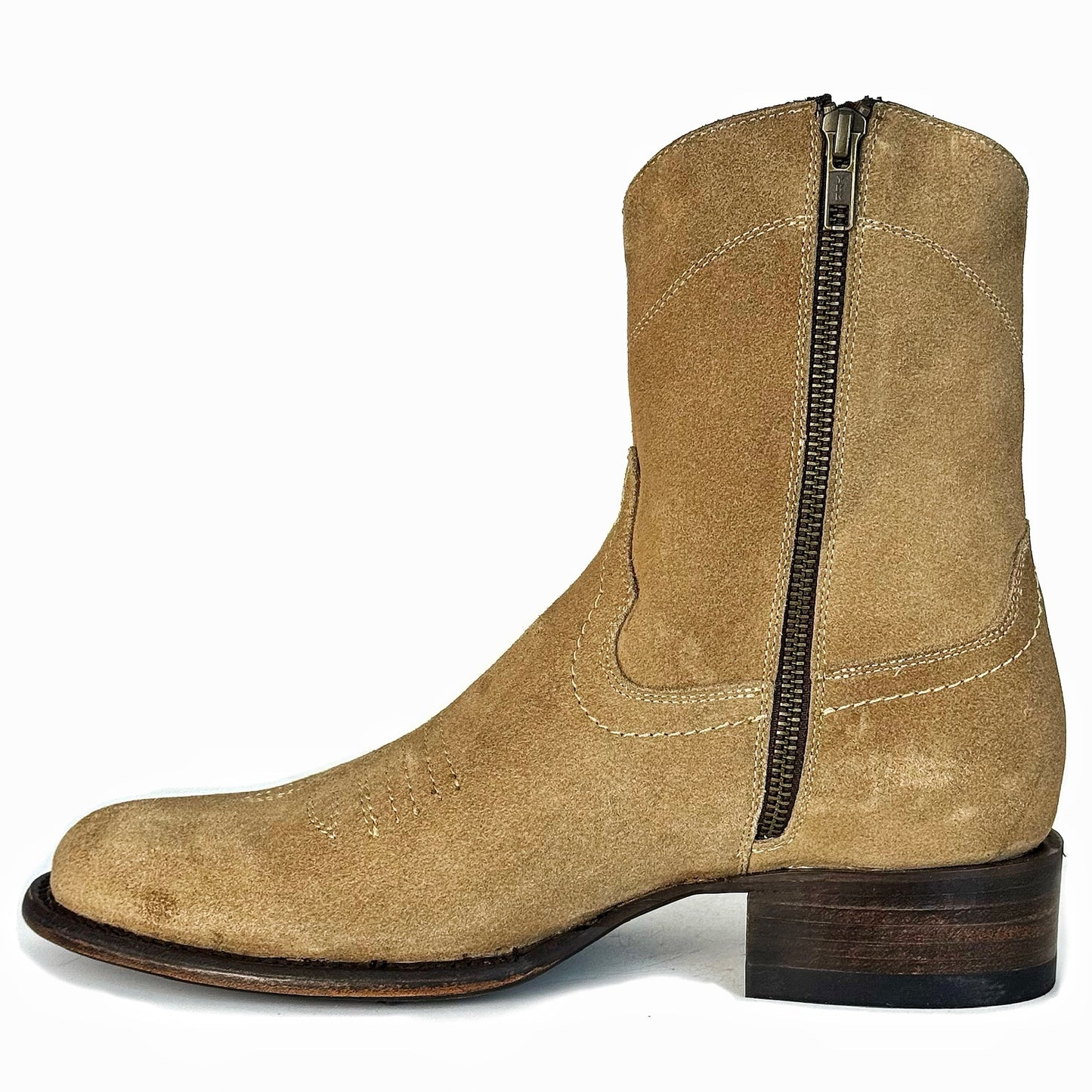 EMMA GAMUZA BEIGE BOOTS OVAL