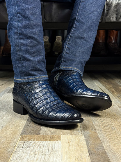 EMMA BLUE FULL COCODRILO FUSCUS BOOTS OVAL