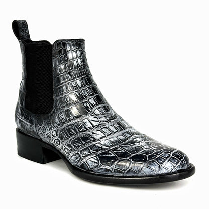 CHELSEA GREY BLACK COCODRILO MORELETI OVAL