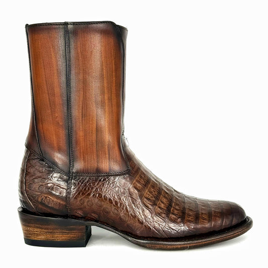 EMMA BROWN OSTRICH BOOTS 