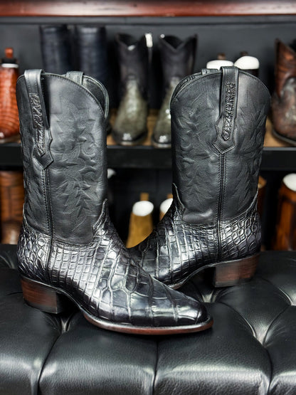 COWBOY GREY ALLIGATOR BOOTS OVAL