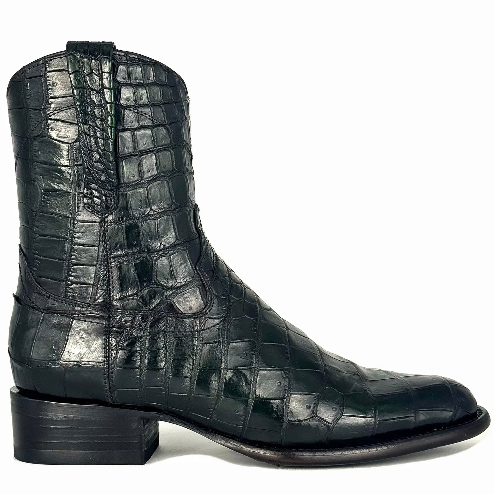 EMMA GREEN FULL COCODRILO MORELETI BOOTS OVAL
