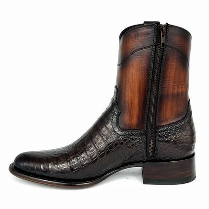 EMMA BROWN CROCODRILO BOOTS OVAL