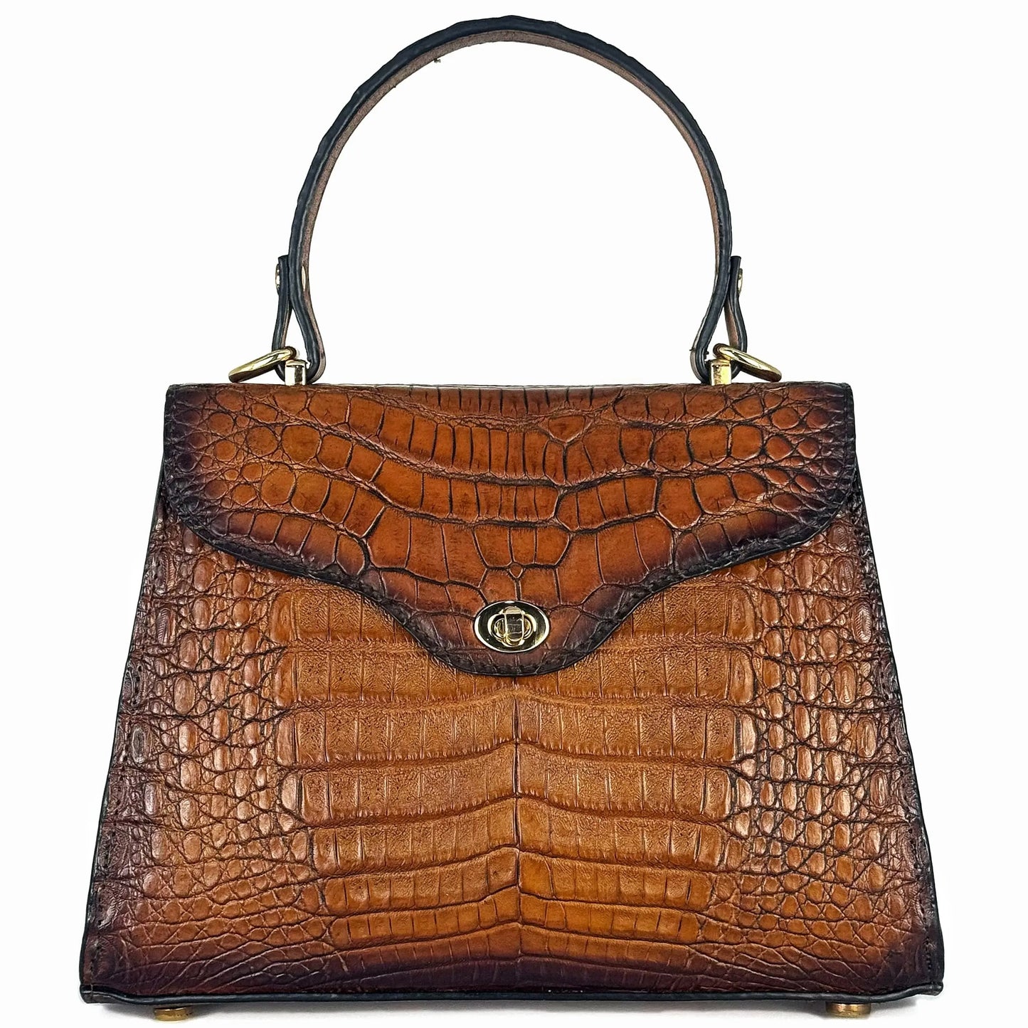 BOLSA MIEL COCODRILO PARA DAMA