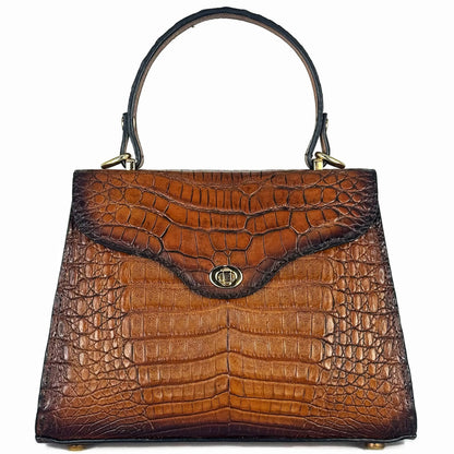 BOLSA MIEL COCODRILO PARA DAMA