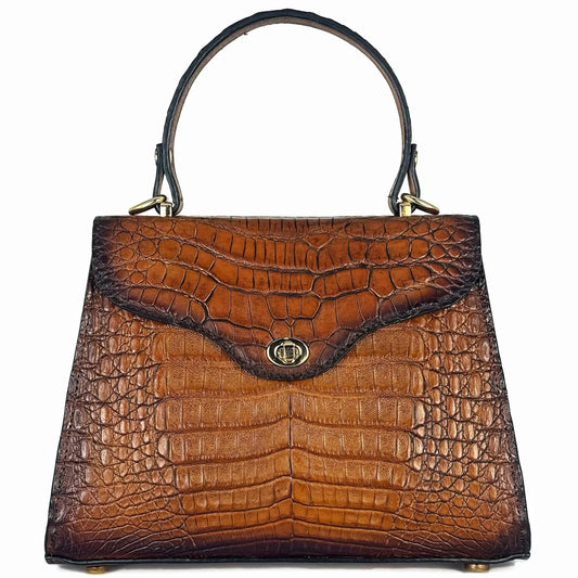BOLSA MIEL COCODRILO PARA DAMA