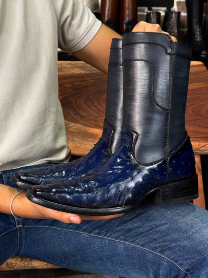 EMMA BROWN OSTRICH BOOTS 