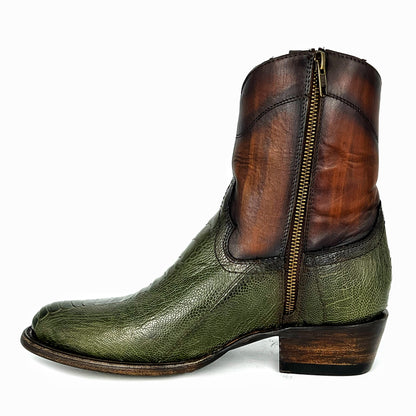 EMMA GREEN PATA DE AVESTRUZ OVAL