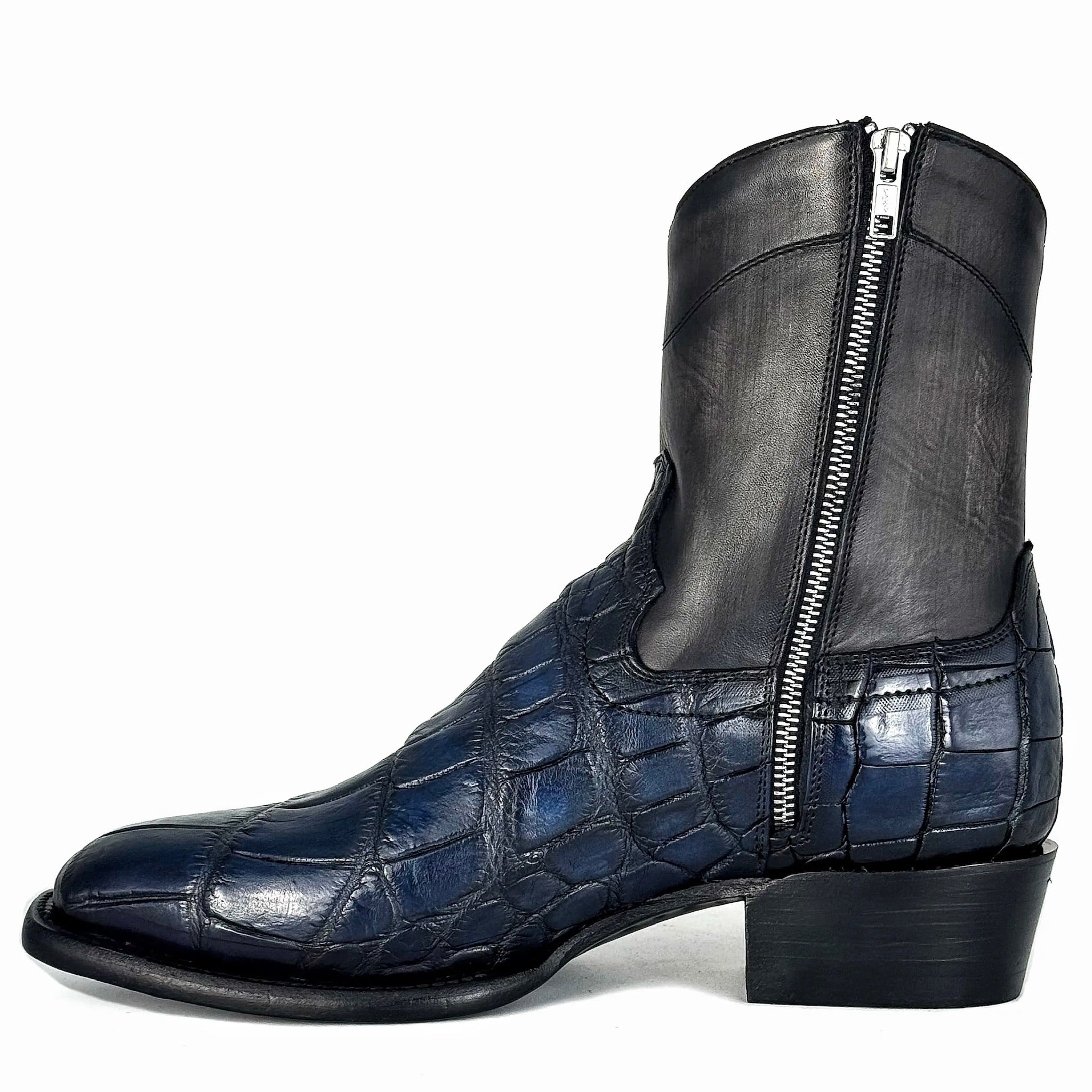 EMMA GRIS AZUL COCODRILO ALLIGATOR FRANCESA