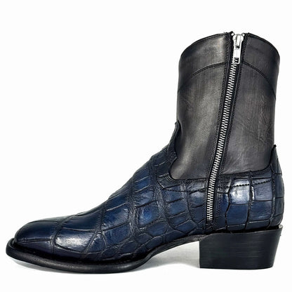 EMMA GRIS AZUL COCODRILO ALLIGATOR FRANCESA