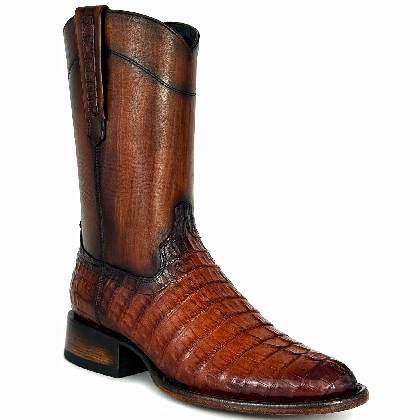 EMMA HIGH MIEL COLA DE COCODRILO BOOTS OVAL