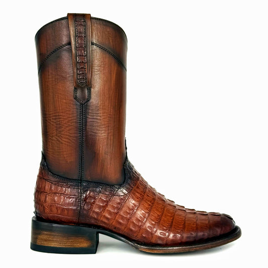 EMMA HIGH MIEL COLA DE COCODRILO BOOTS OVAL