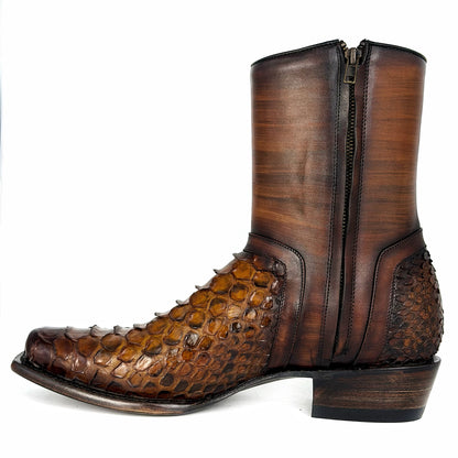 EMMA BROWN OSTRICH BOOTS 