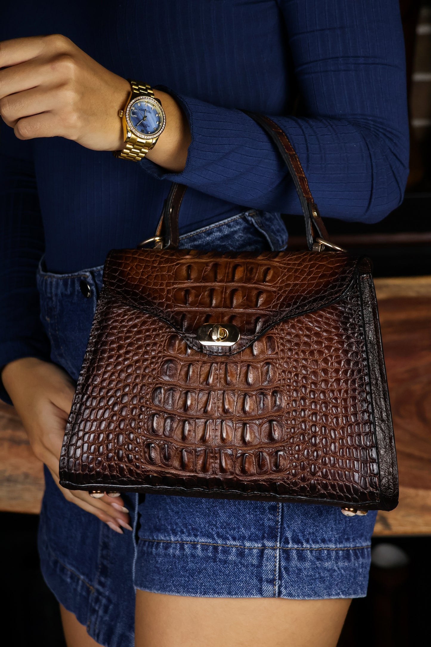 BOLSA LOMO COCODRILO/AVESTRUZ PARA DAMA