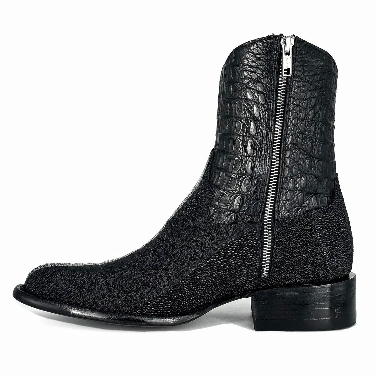 Mantarraya Reyna EMMA NEGRO MANTARRAYA REINA & COCODRILO OVAL – BLACK&BOOTS
