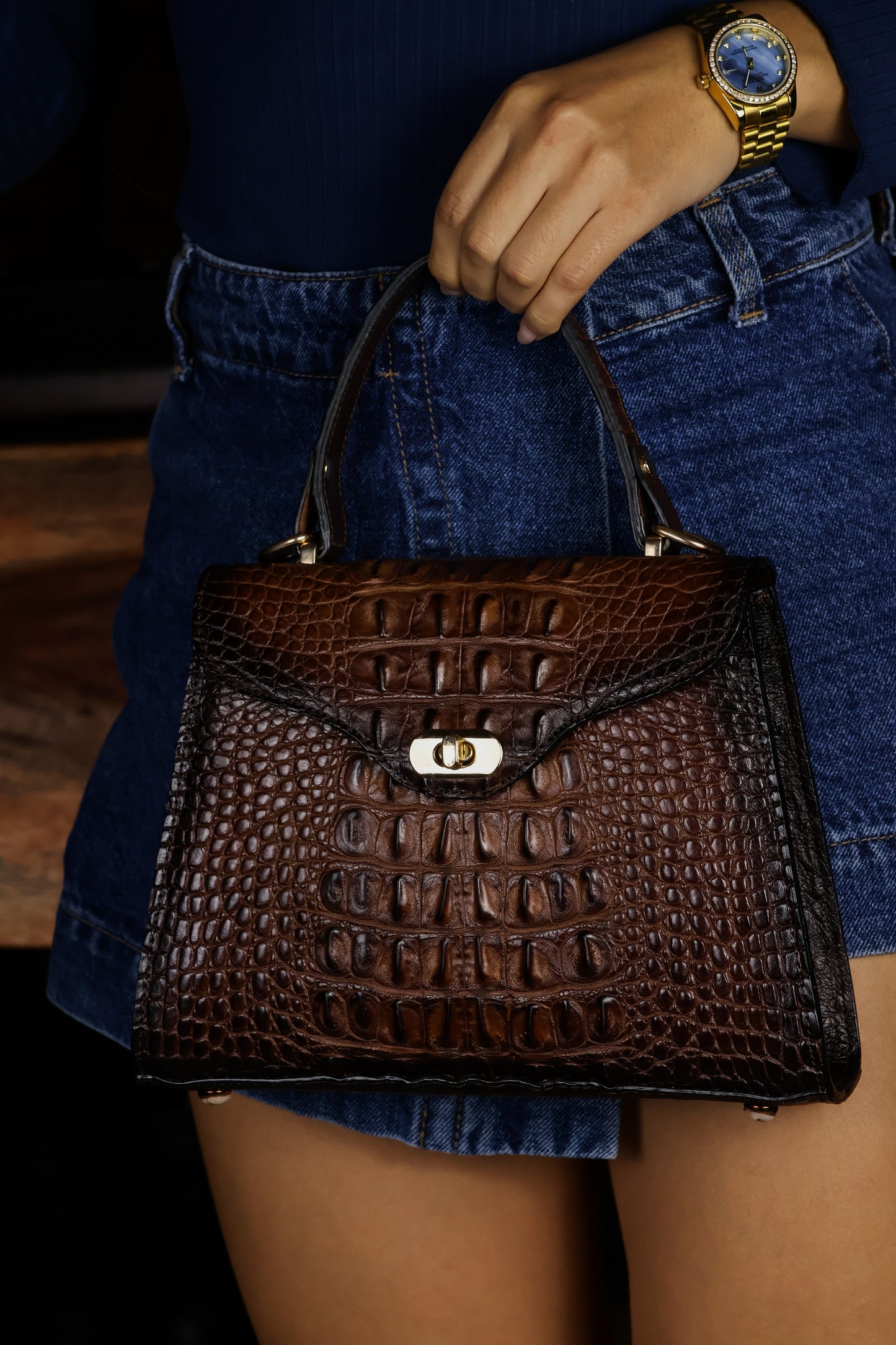 BOLSA LOMO COCODRILO/AVESTRUZ PARA DAMA