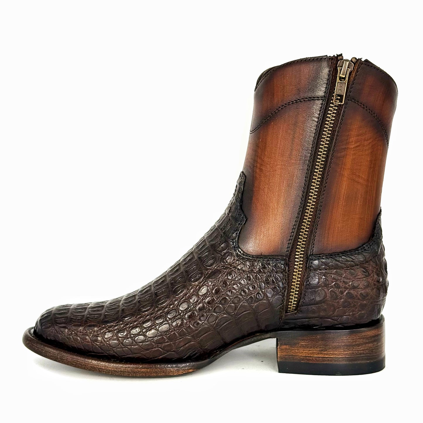 EMMA BROWN COCODRILO FUSCUS BOOTS OVAL