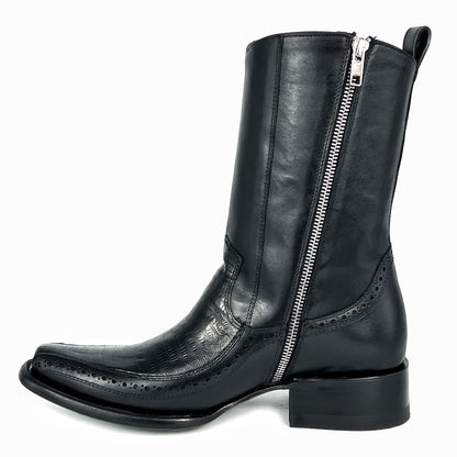 BLACK FLORETA LIZARD BOOTS