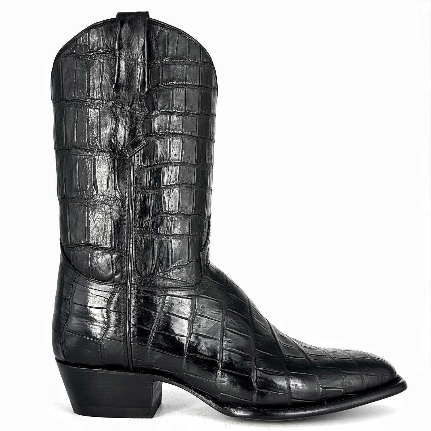 COWBOY BLACK FULL ALLIGATOR BOOTS FRANCESA