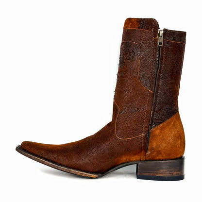 EMMA BROWN OSTRICH BOOTS 