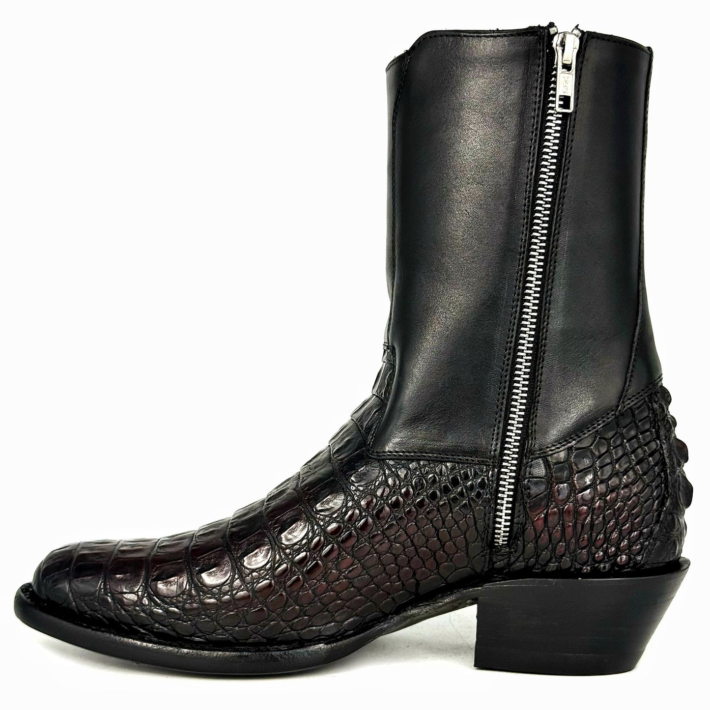 ARTHUR BLACK CHERRY LOMO COCODRILO FUSCUS BOOTS OVAL