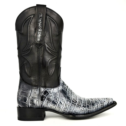 COWBOY GREY BLACK COCODRILO MORELETI BOOTS TEXANA