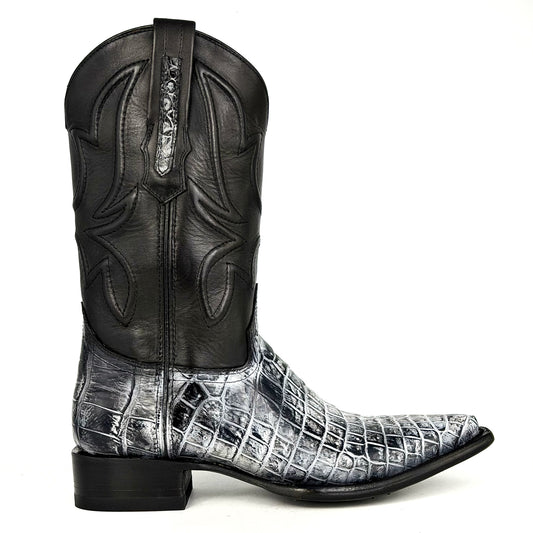COWBOY GREY BLACK COCODRILO MORELETI BOOTS TEXANA