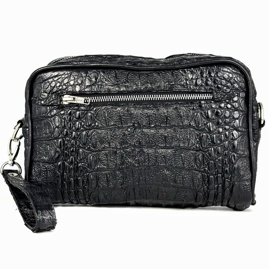 BANDOLERA BLACK COCODRILO FUSCUS