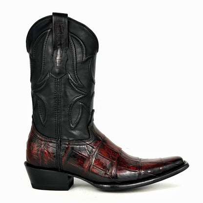COWBOY RED BLACK ALLIGATOR BOOTS HOLANDA
