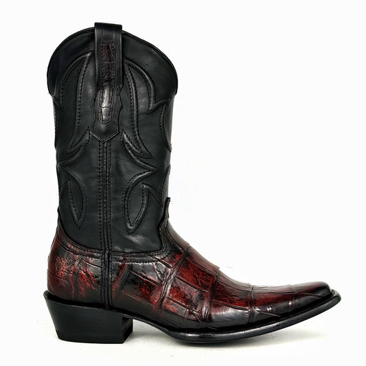 COWBOY RED BLACK ALLIGATOR BOOTS HOLANDA