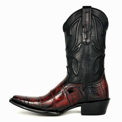 COWBOY RED BLACK ALLIGATOR BOOTS HOLANDA