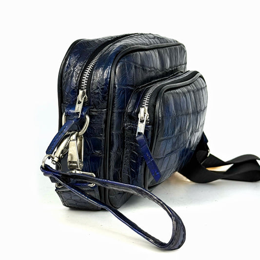 BANDOLERA BLUE COCODRILO DOS BOLSAS