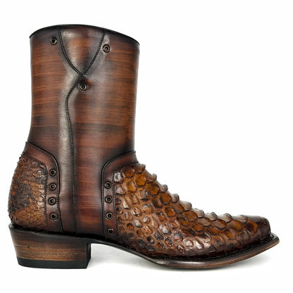 EMMA BROWN OSTRICH BOOTS 