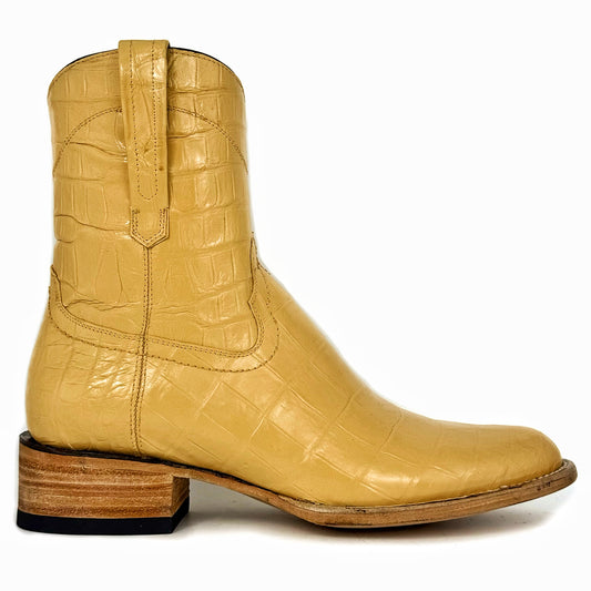 EMMA CREAM FULL COCODRILO MORELETI BOOTS OVAL
