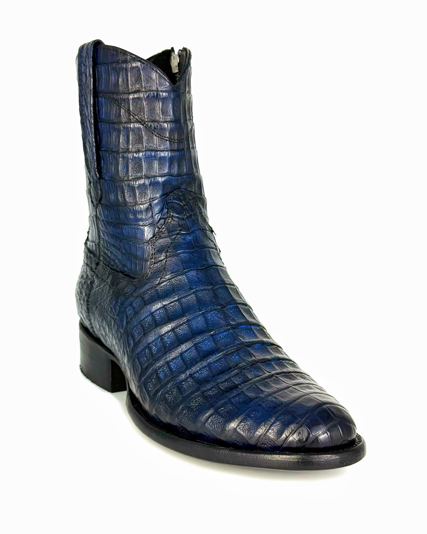 EMMA BLUE FULL COCODRILO FUSCUS BOOTS OVAL