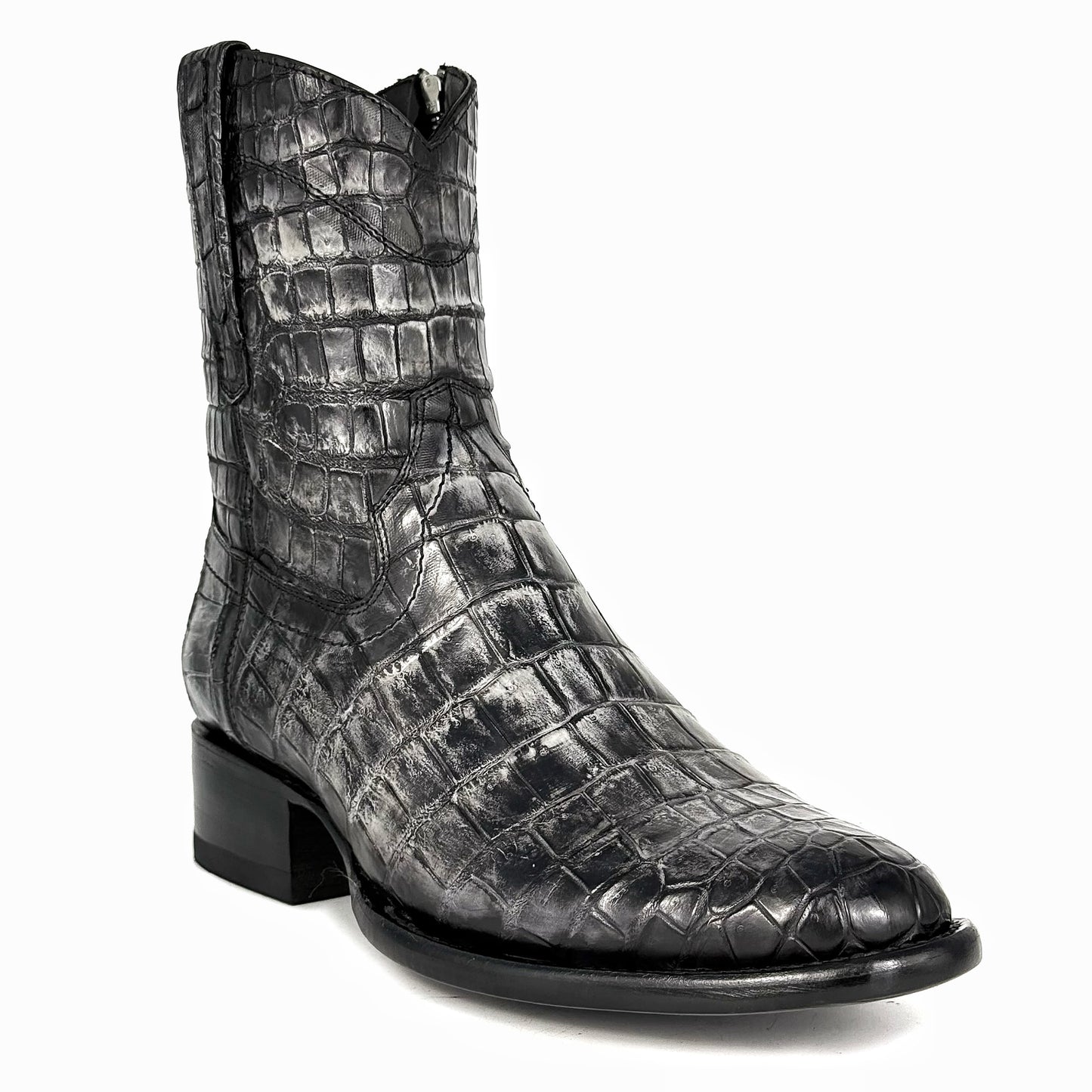 EMMA RUSTIC GREY FULL COCODRILO MORELETI BOOTS OVAL
