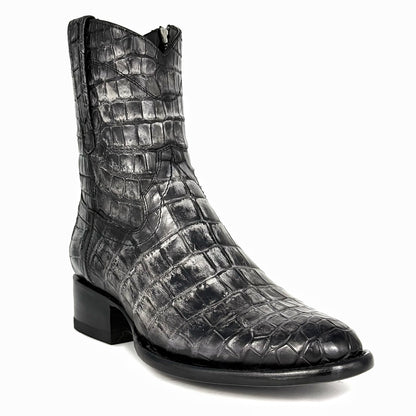 EMMA RUSTIC GREY FULL COCODRILO MORELETI BOOTS OVAL