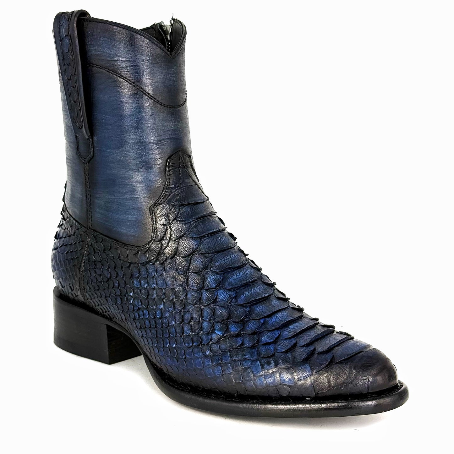 EMMA BLUE RUSTICO PITON BOOTS OVAL