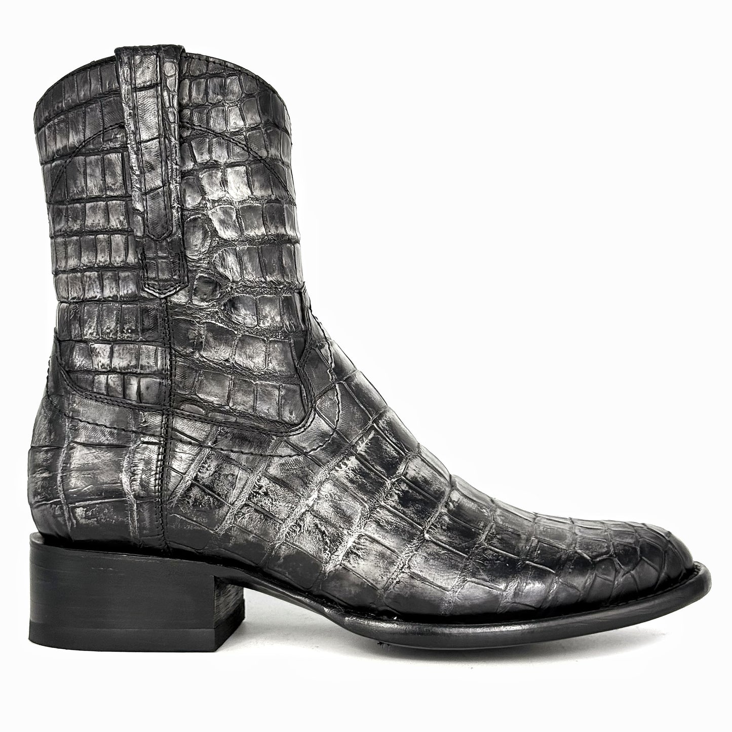EMMA RUSTIC GREY FULL COCODRILO MORELETI BOOTS OVAL