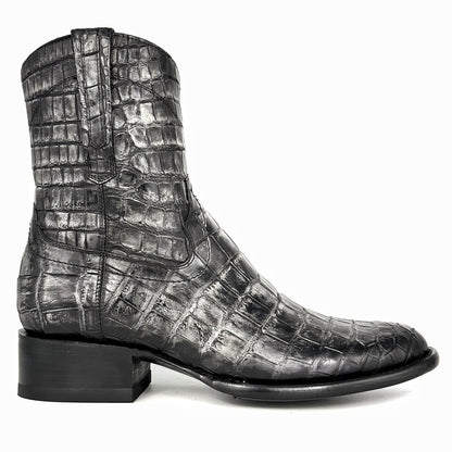 EMMA RUSTIC GREY FULL COCODRILO MORELETI BOOTS OVAL