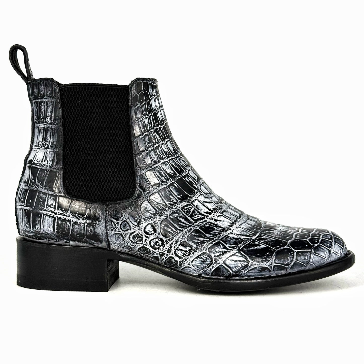 CHELSEA GREY BLACK COCODRILO MORELETI OVAL