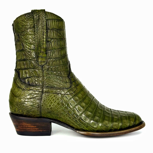 EMMA GREEN FULL COCODRILO FUSCUS BOOTS OVAL
